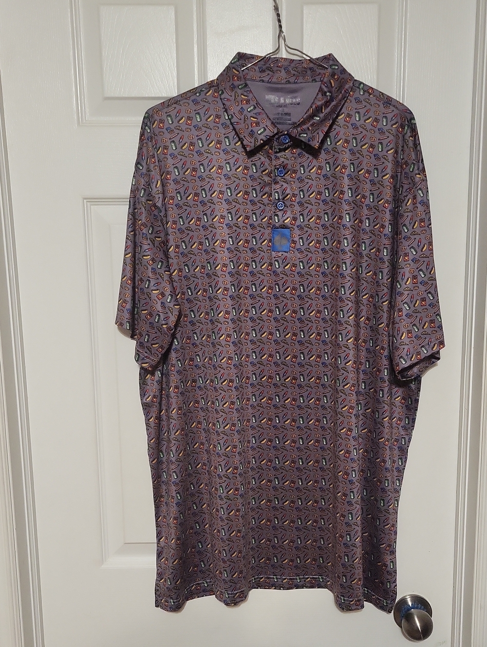 Pins & Aces Patterned Short-Sleeve Golf Shirt